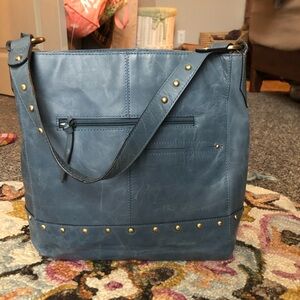 Nino BOSSI Blue Leather Shoulder Bag